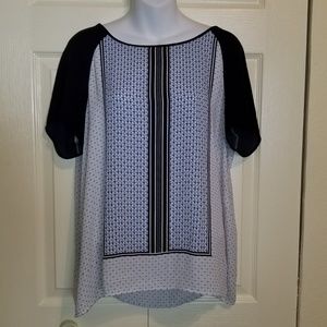 LOFT sheer patterned top